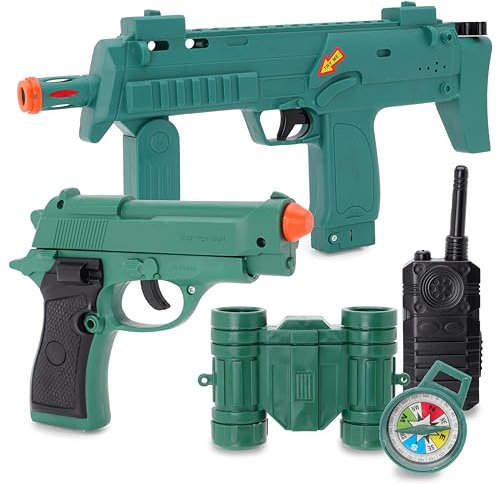 Toyland® Set de Armas y Accesorios de Las Fuerzas Especiales con Luz y Sonido Realistas - 2 Armas y 3 Accesorios - Juego de rol y Disfraces