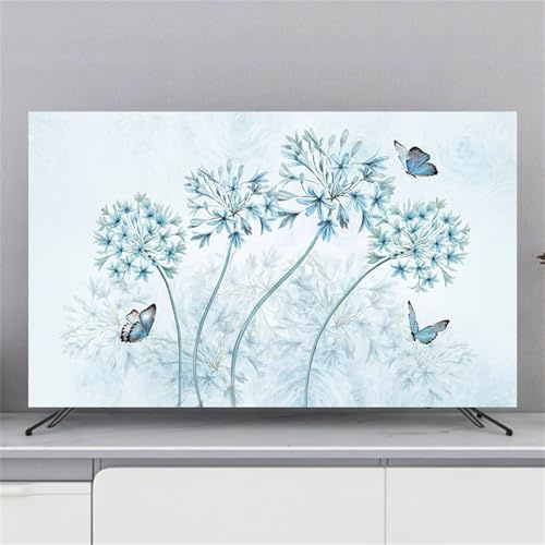 Hixingo Copertura Antipolvere TV, Motivo Fiore 3D Copri Televisore da Interno 32-80 Pollici Custodia Televisore Elastica Cover Protezione TV per Decorativa Casa (Dente di leone,32inch)
