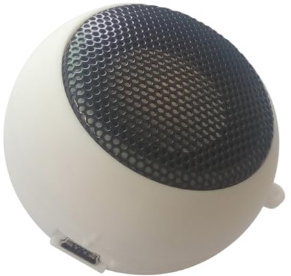 ROMISBABA Altoparlante USB Ricaricabile Mini Hamburger con Ingresso Aux, Compatto e Leggero, Design Creativo Bianco per Musica Portatile e Regalo Originale