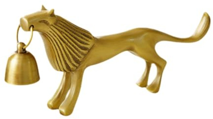 KiBcsLic Christmas Lion Brass Candlesnuffer with Bell Candle Extinguishing Tool Accessory Versatile 8.5x3.7x1inch Tabletop Decoration