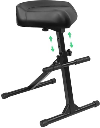 UPELLA Pro Guitar Stool, Height Adjustable Saddle Seat, Musician Stool Guitarist Throne Guitar Chair, Black