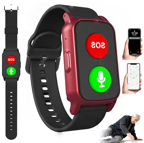 SUNBGRPYE Reloj Inteligente 4G, con Botón SOS + Chat De Voz Bidireccional, Posicionamiento GPS, Compatible con Tarjetas Sim, Reloj De Seguridad Diseñado Específicamente para Personas Mayores. Red