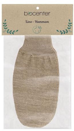 BIOCENTER Guante exfoliante de LINO ecológico - Hammam - Profunda exfoliación de la piel