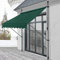 pro.tec Klemmmarkise Stem Markise ohne Bohren 350 x 120 x 220-309 cm Balkonmarkise mit Handkurbel Sonnenschutz Stahlgestell Dunkelgrün