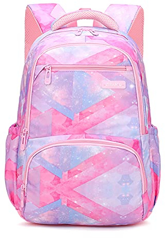 MITOWERMI Kids Backpack for Girls Elementary School Bags Backpacks for Girls Children Bookbags Primary Kindergarten Backpack Pink Geometric