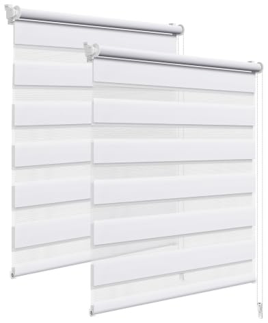 WOLTU Doppelrollo Klemmfix 2er Set, Rollos für Fenster ohne Bohren