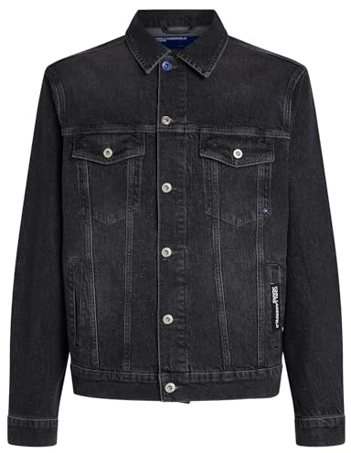 Karl Lagerfeld Jeans Uomo Regular Denim Jacket Washed Dark Grey L