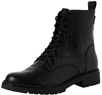 Tamaris Bottines plates en dentelle pour femme 1-25402-43, Black Croco., 39 EU