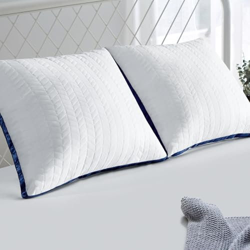 Slybear Kopfkissen Kissen 80x80 2er Set -2 Stück Seitenschläferkissen, Kissen mit hochwertiger Füllung und atmungsaktivem Bezug für Allergiker, Waschbare Schlafkissen, weich & stützend