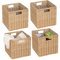4er-Set Kallax Expedit Regal Korb/Kallax Korb Geflochten / 30,5 x 30,5 x 30,5H cm/Plastik Regalkorb/Faltkorb Flechtkorb/Regalbox Storage Box/Aufbewahrungskorb Regalkorb Faltbar