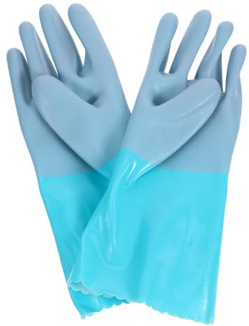 Uonlytech Guantes Antideslizantes y Antipinchazos De Goma Para Limpieza De Pescado Guantes De Trabajo Impermeables Para Manipulación De Pescado Cocina o Mariscos