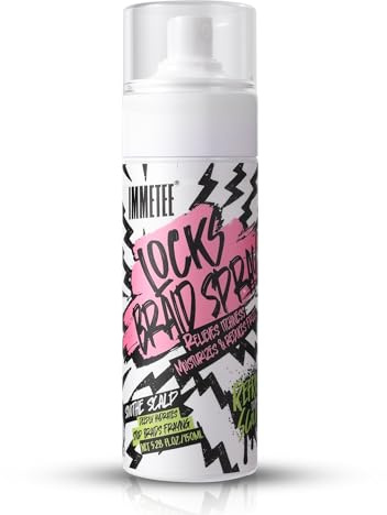 immetee Locks Braid Spray,Spray Para Trenzas,Mechones,Retorcidos y Coletas,Alivia El Cuero Cabelludo Seco y Con Picores,Hidratar,Realza el brillo y definición de tus trenzas.150ml/5. 28OZ (PINK1)