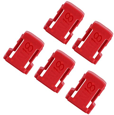 YYALYYON 5 st batterimonteringshållare stativ rack batteritillbehör passar till Milwaukee m18 18 V (röd)