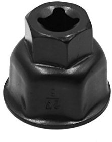 sourcing map 6 Flöten 27mm Ölfilterschlüssel Ölfilterkappen Satz Metall Ölfilter-Werkzeug Schwarz