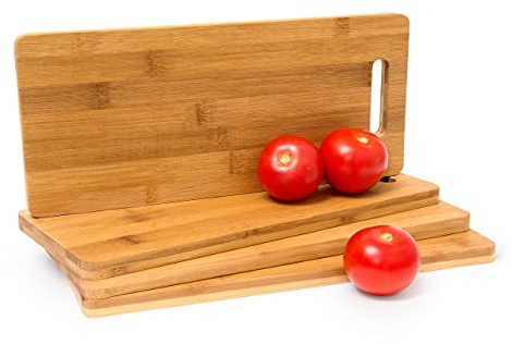 Relaxdays Set da 32 Taglieri in bambù per la Cucina, Vassoi, Tavolette per Servire Formaggi e Salumi, Naturale