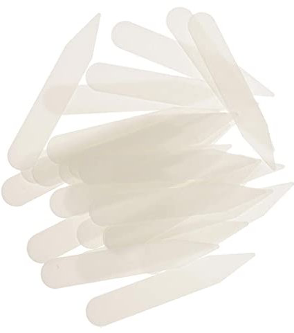 Fenteer 200 Leichte Kragenstäbchen Kragenstege Kragen Stäbchen Kragenverstärker aus Kunsttsoff, Weiß, 5x1cm