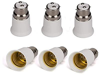 FOUTP Douille Adaptateur B22 vers E27, Adaptateurs de Conversion pour Passer de B22 à E27, Transformation de Baïonnette à Visser, pour Utiliser de Vieilles Ampoules B22, lot de 6