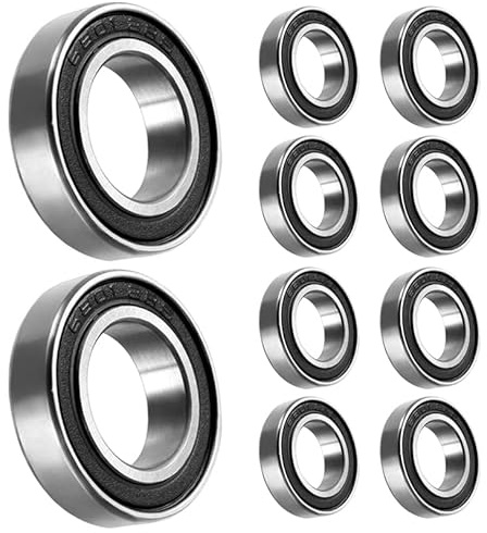 10 Stück 6801 2RS Kugellager 12 mm x 21 mm x 5 mm doppelt geschützte Rillenkugellager für DIY, Drehbänke, Motoren, 3D-Drucker, Fräsmaschinen, verschiedene mechanische Geräte, etc.