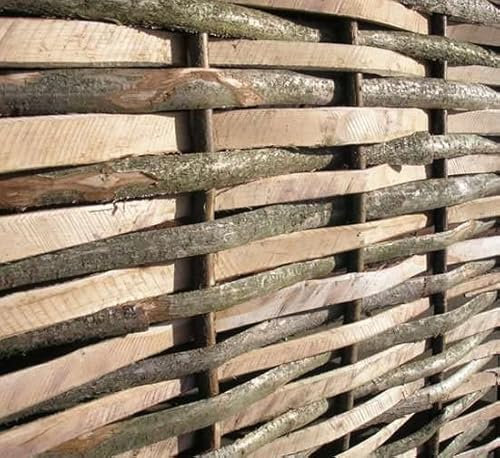 Primrose Papillon Split Hazel Hurdle Woven Wattle Garden Fence Panel (1.8m x 1.8m)