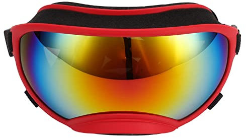 VGEBY Hundebrille, Winddicht, UV-beständig, Staubdicht, Strapazierfähige Hundesonnenbrille, Sicherheitsbrille für Große Rassen, Schutzausrüstung für den Körper (Roter Rahmen, rote Linse)