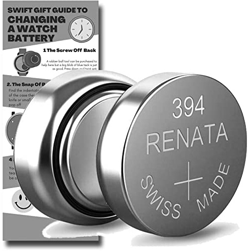 SR936SW Watch Batteries 394 - 2 x Renata 394 Swiss Made Equivalent to SR936SW Replacement Cell Button Watch Battery Replacement Kit for Watches with Swift Gift UK Fitting Guide