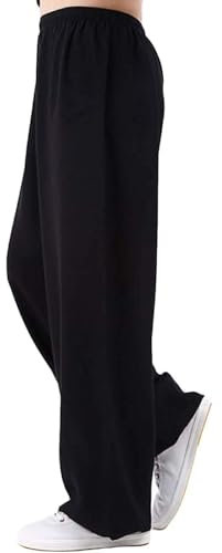 IQOAIJ Pantaloni Kung Fu Tai Chi per donne e uomini Pantaloni sportivi Pantaloni larghi Tai Chi leggeri e traspiranti a gamba larga,02,S