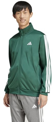 adidas Men's 3-Stripes Tricot Regular Sportswear Track Top, Collegiate Green, Large