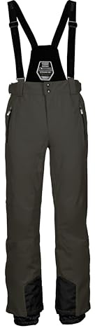 killtec Uomo Pantaloni da Sci/Funzionali con Bretelle Staccabili, paraspigoli e Protezione antineve KSW 100 ENOSH MN Ski PNTS, dunkeloliv, XL, 43431-000