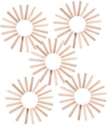 MAGICLULU 300Stücke Runde Holzstifte Hochwertige Holznägel Mit Abgeschrägten Für Möbelbau Reparaturen Verschiedene