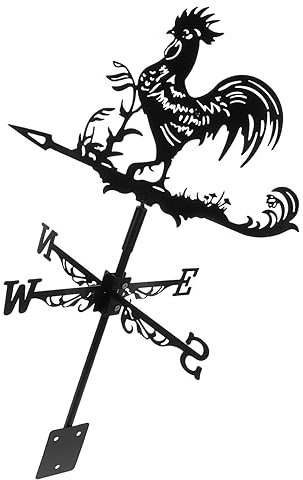 CLISPEED Girouette Forme De Coq Indicateur De Direction du Vent pour Jardin Et Toiture Décoration Extérieure pour Ferme Et Cour