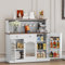HOLTICO Küchenschrank mit Arbeitsplatte, Küchenbuffet Buffetschrank Weiß, Weinschrank mit Schublade und Oberer Ablage, Kommoden & Sideboards für Wohnzimmer, Esszimmer