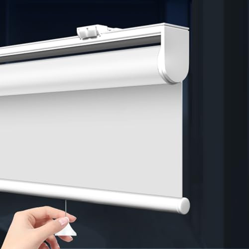 tow000ack Persianas Enrollables 100% Opacas Sin Cordón,Estor Opaco Enrollable Aislante Térmico con Sistema de Resorte,Protección UV,para Ventanas,Blanco,Personalizad,Ancho x Alto (165cm x 240cm)