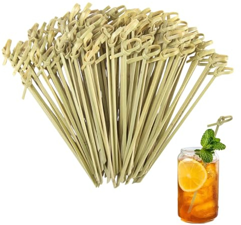 SJUNJIE 300 Palillos para Aperitivos 12 cm Palillos para Gildas, Brochetas Madera Están Hechos de Bambú Natural Palitos de Madera Brochetas Bambú para Fiestas Bodas y Catering