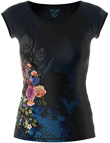 SMMASH Funktionsshirt Damen Kompressionsshirt Sportshirt Kurzarm Atmungsaktiv Second Skin Technologie Fitness Oberteil Outdoor