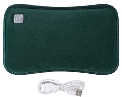 Foldable Electric Hot Water Bottle with Flannel Cover Winter USB Rechargeable Heat Bag Washable Cozy Soft Hand Warmer Travel Body Hand Foot Warming Bag Bed Warmer Hot Water Pouch for Pain Relief