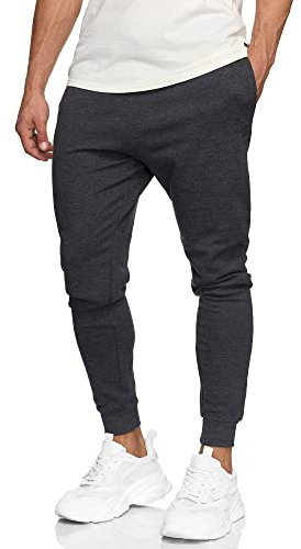 Indicode Herren Eberline Jogginghose aus 60% Baumwolle | Trainingshose Jogger für Männer Charcoal Mix, S