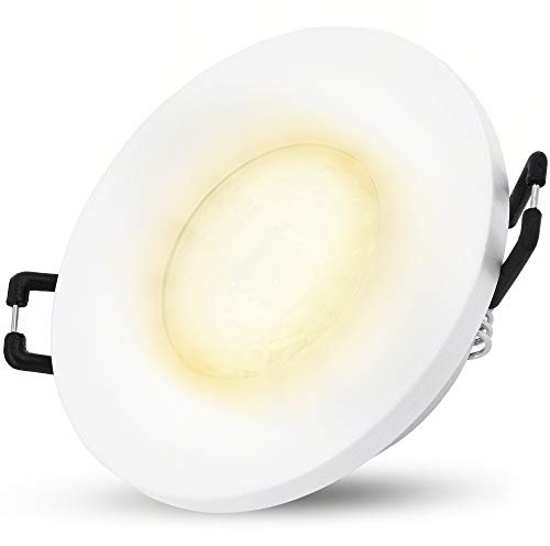 SSC-LUXon BEDA Einbau Lampe Strahler IP65 mit LED GU10 38° Abstrahlwinkel 6W warmweiß - Einbauspot aussen Bad 230V rund weiß
