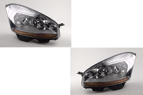 Johns, Juego de faros delanteros aptos para Citroen C4 Picasso 02/07-08/10 H7/H1 Set izquierdo y derecho