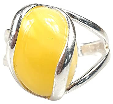 Weiss Bernsteinring Echt Baltischer Bernstein Ring Einschtellbare Klein Gelb Ring Edelstein Ring