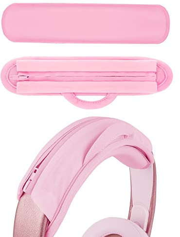 Geekria Hook and Loop Pannbandsskydd + Pannband Pad Set/Pannbandsskydd med dragkedja/Gör-det-själv-installation Inget verktyg behövs,Kompatibel med Bose Beats JBL Sony Hyperx Skullcandy-hörlurar(rosa)