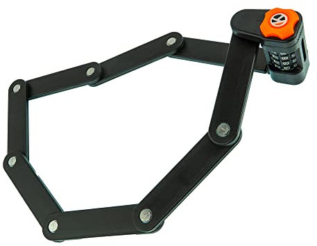 Highphoria Fahrradschloss Faltschloss Fahrrad mit Halterung & Zahlencode, Sicherheitsschloss als Diebstahlschutz, Zahlenschloss Fahrrad aus Spezialstahl Schwarz