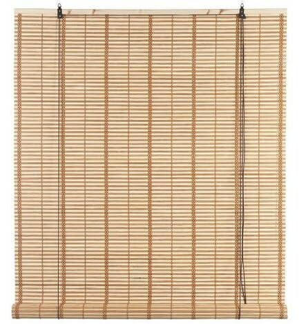La zappa Tapparella in bambù Africa arrotolamento a carrucola con supporto in legno da esterno (120 x h 250 cm, Marrone Chiaro)