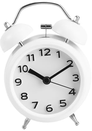 TOPPERFUN Reloj Despertador Analógico De Alarma De Doble Campana Diseño Retro Color para Mesitas De Noche y Dormitorios