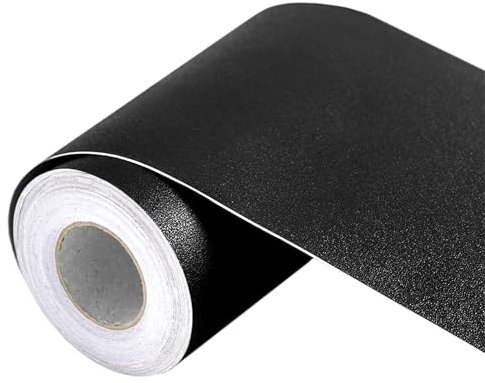 JUMRHFAN Frise de papier peint autocollante - 10 x 500 cm - Pour salon, cuisine, salle de bain - Amovible et imperméable - En PVC - Bordure décorative (Noir)