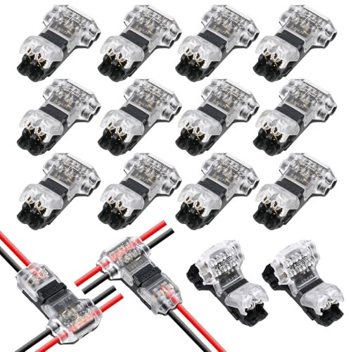 Flintronic 12pcs Conectores de Cable, Conectores de Cable compactos, Bloque De Terminales Tipo T, ninguna extracción de alambre para los cables conexión 18/22 AWG Cable 0,35-0,75mm²
