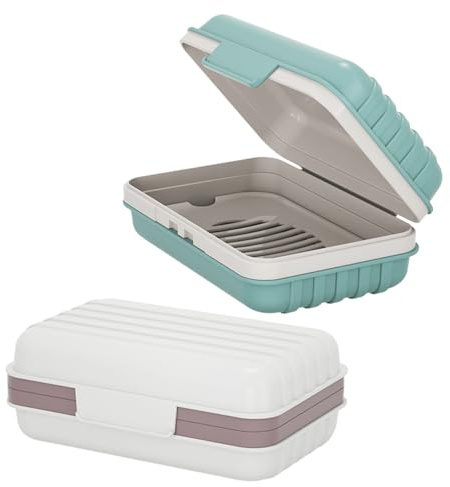 FDGGT Confezione da 2 Portasapone Portatile, Portasapone da Viaggio, Portasapone A Tenuta Stagna, Portasapone di Scarico, Forniture per Il Bagno