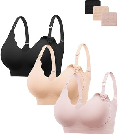 HBselect Nursing Bras for Breastfeeding Comfort Jelly Seamless Nursing Bra | Women Maternity Bras, Wireless Nursing Bras, Seamless Soft Gel, Full Coverage, Scalloped Lift, Push Up, Pregnancy Bralettes