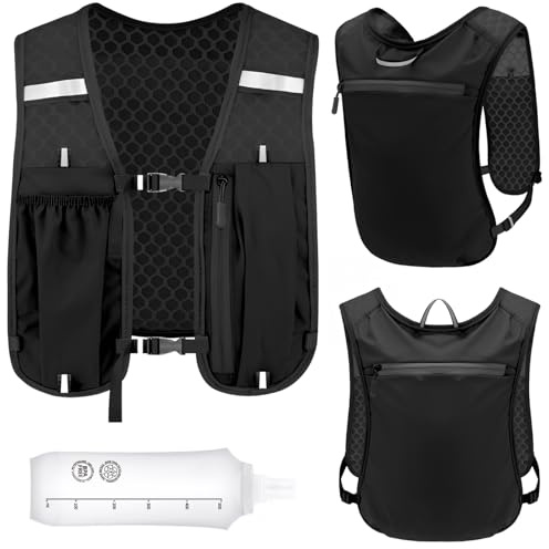 ZUSUZU Gilet Zaino Trail Running per Uomo e Donna con Borraccia Morbida 500ml, Cinghie Pettorali Regolabili, Leggero & Traspirante, Running Vest per Maratona Jogging Ciclismo Escursione