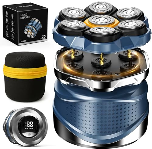 TLMUSE Head Shavers for Bald Men, 7D Head Shaver with a Travel Case