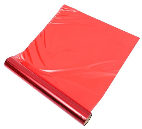 Papier Cellophane Coloré Rouge 40cm en Opp pour Emballage | Rouleau de Film Résistant, Découpable et Haute Densité, sans Odeur, pour Aliments et Paniers